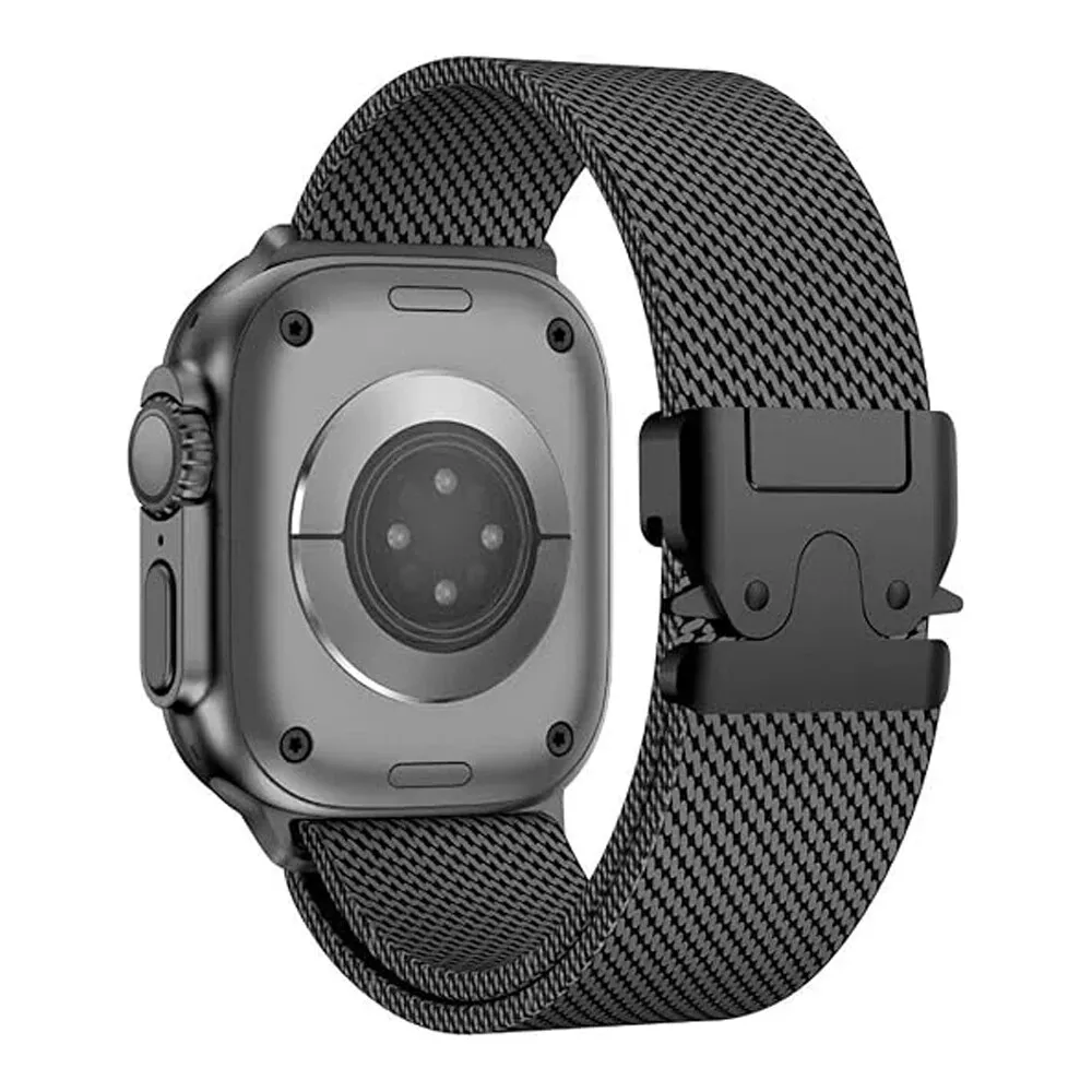 Strap-it Apple Watch titanium Milanese band (zwart)