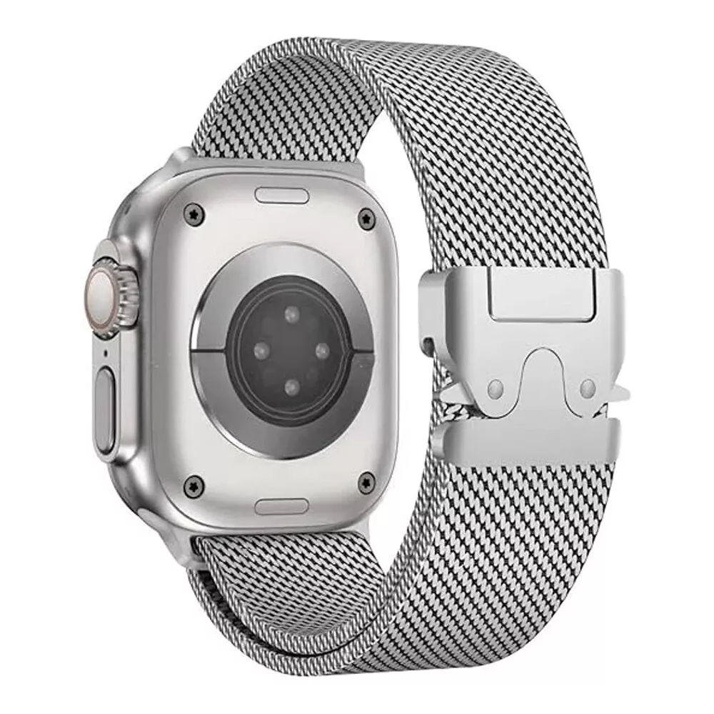 Strap-it Apple Watch titanium Milanese band (zilver)