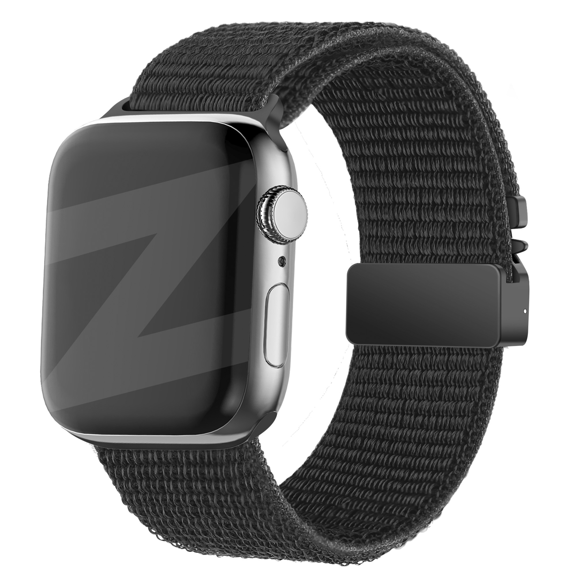 Bandz Apple Watch nylon band 'Classic' met P-buckle (zwart)