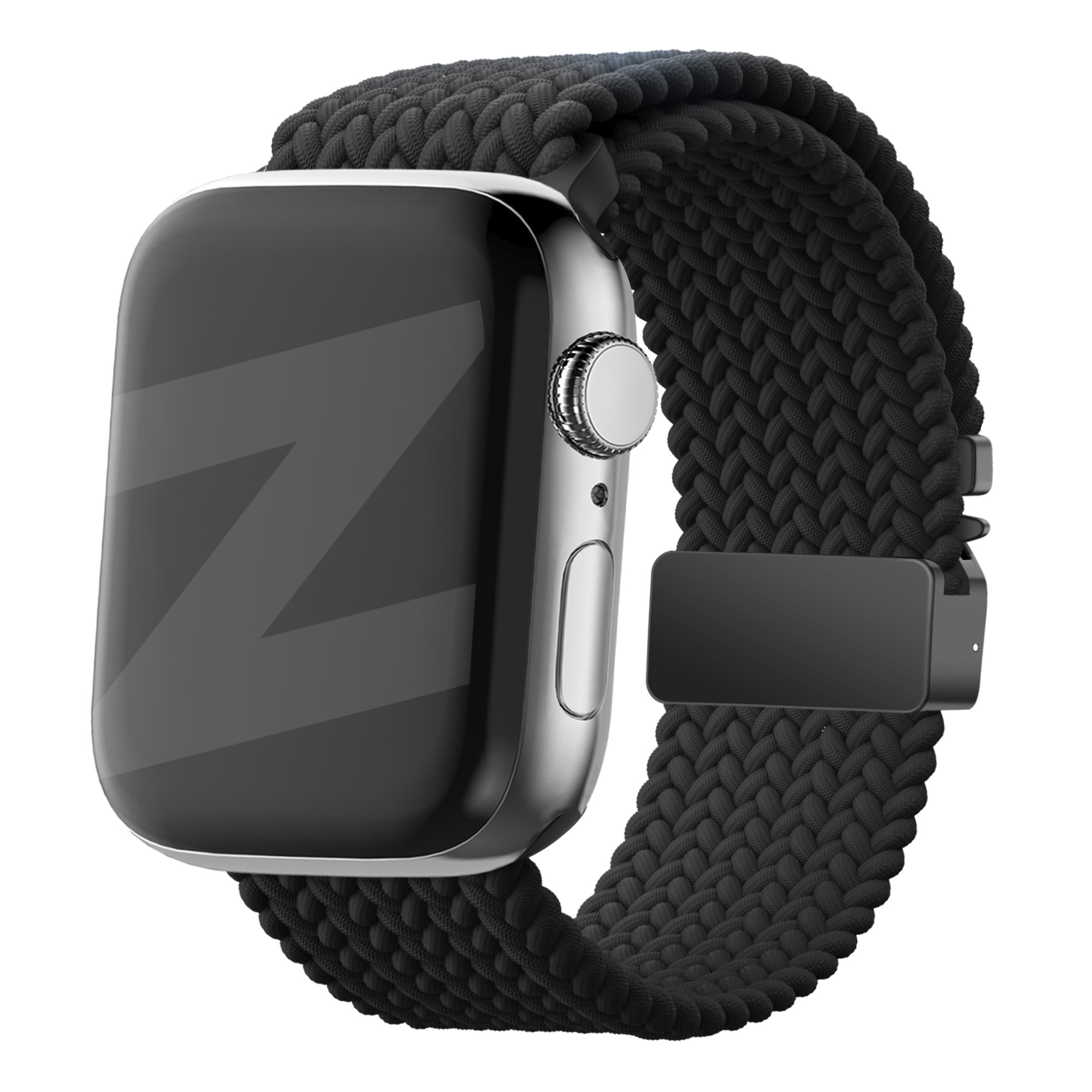 Bandz Apple Watch gevlochten nylon band met P-buckle (zwart)