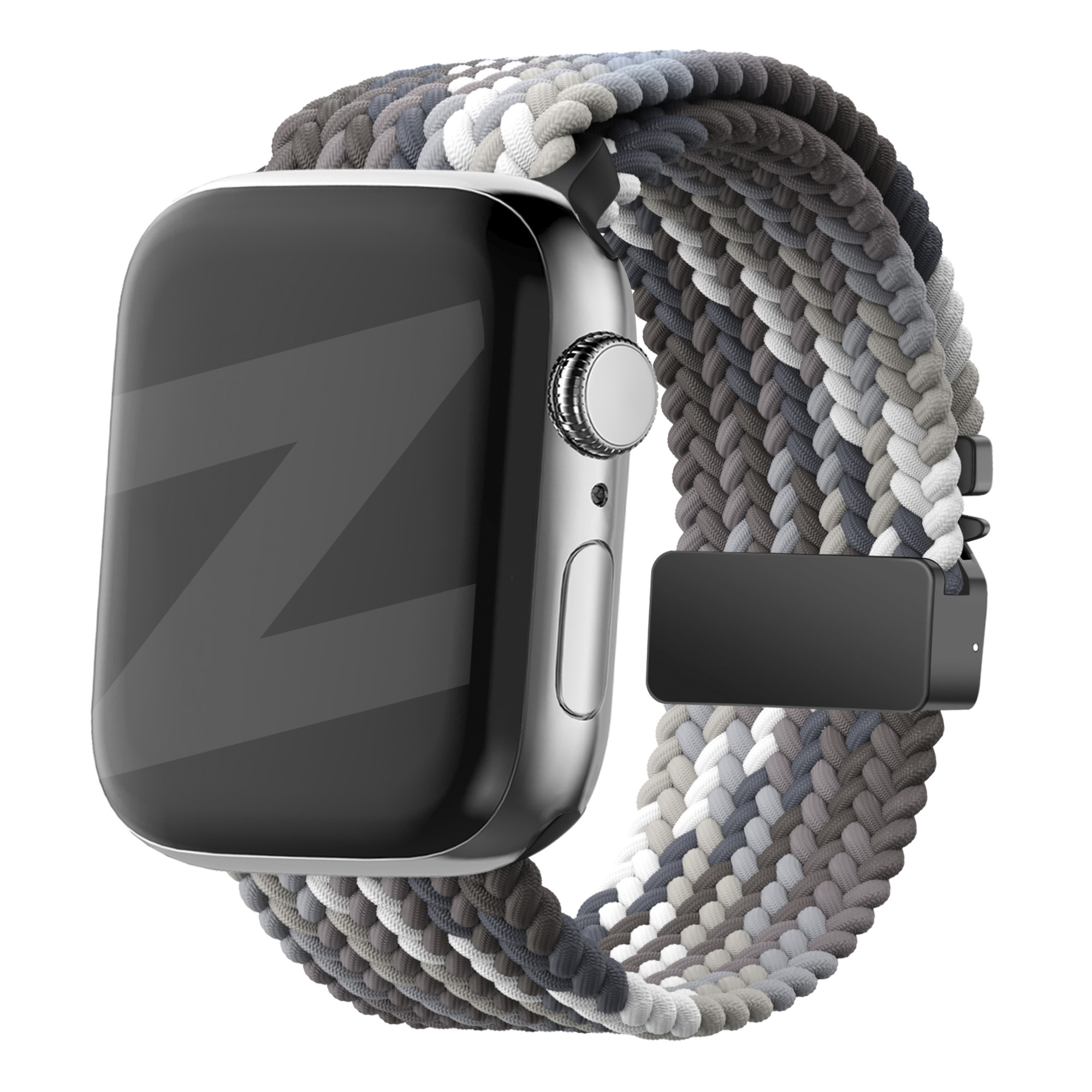 Bandz Apple Watch gevlochten nylon band met P-buckle (mandala zwart)