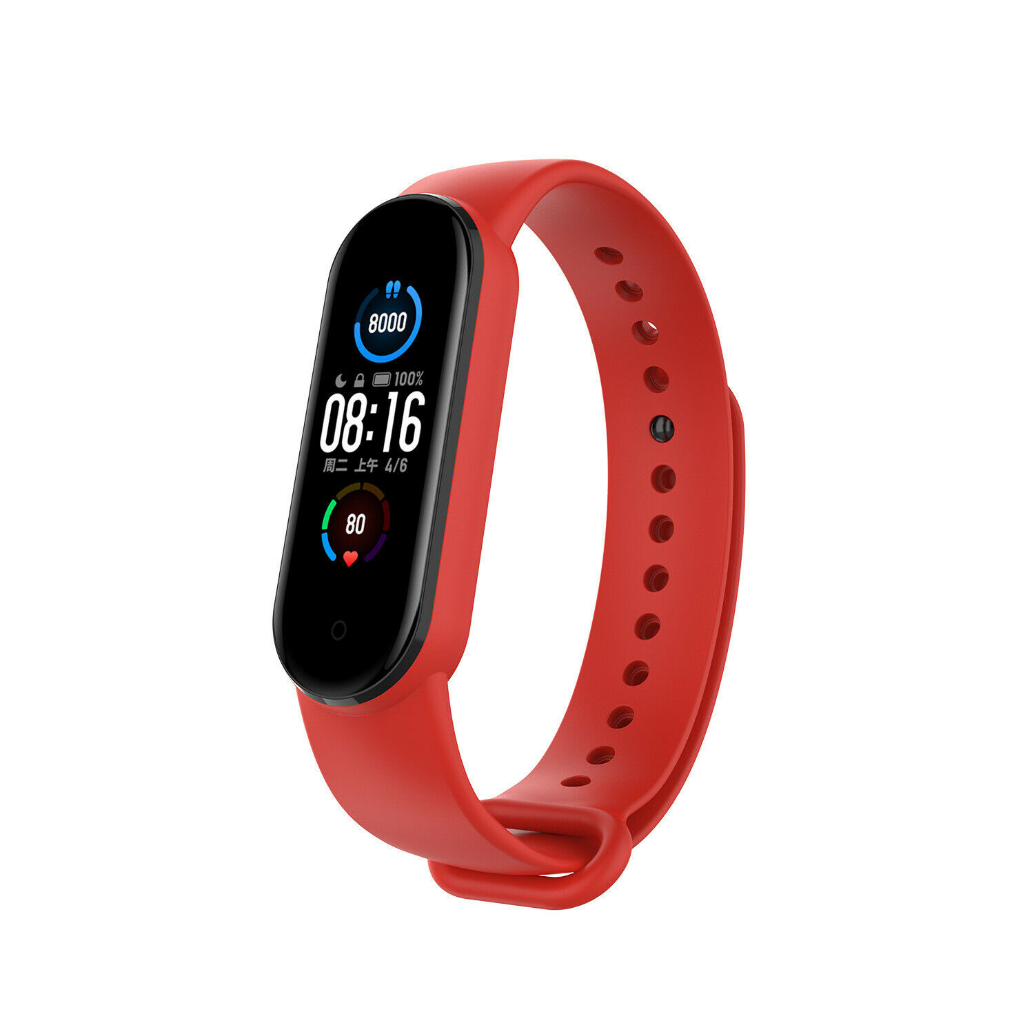 Strap-it Xiaomi Mi Band 6 siliconen bandje (rood)