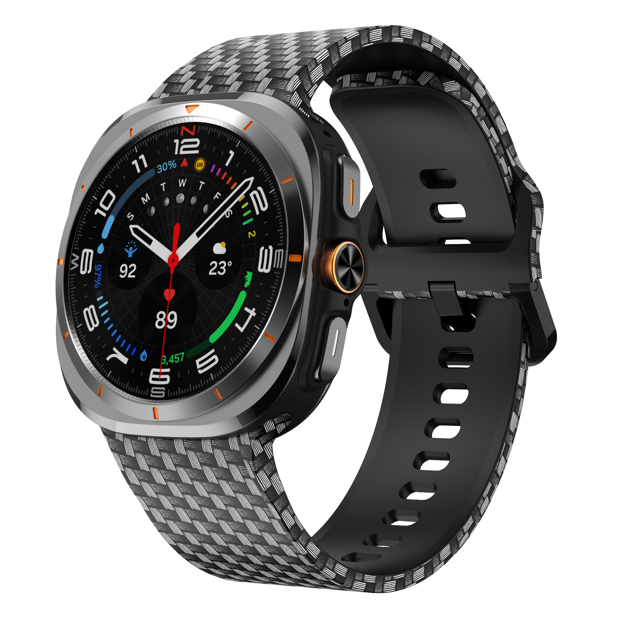 Strap-it Carbon Fiber Samsung Galaxy Watch Ultra siliconen bandje