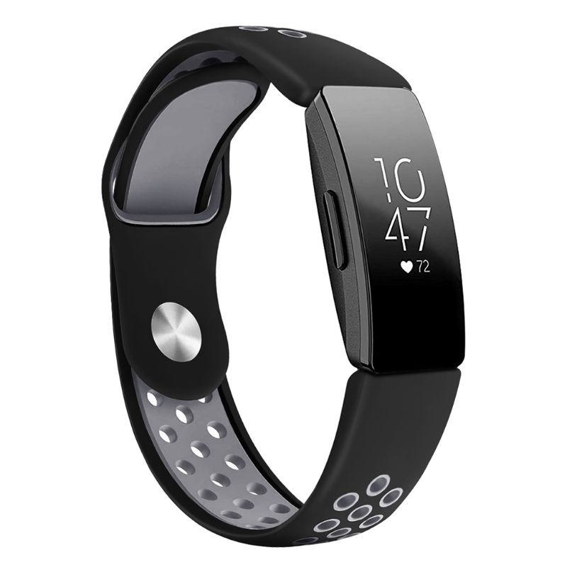 Strap-it Fitbit Inspire 2 sport band (zwart/grijs)