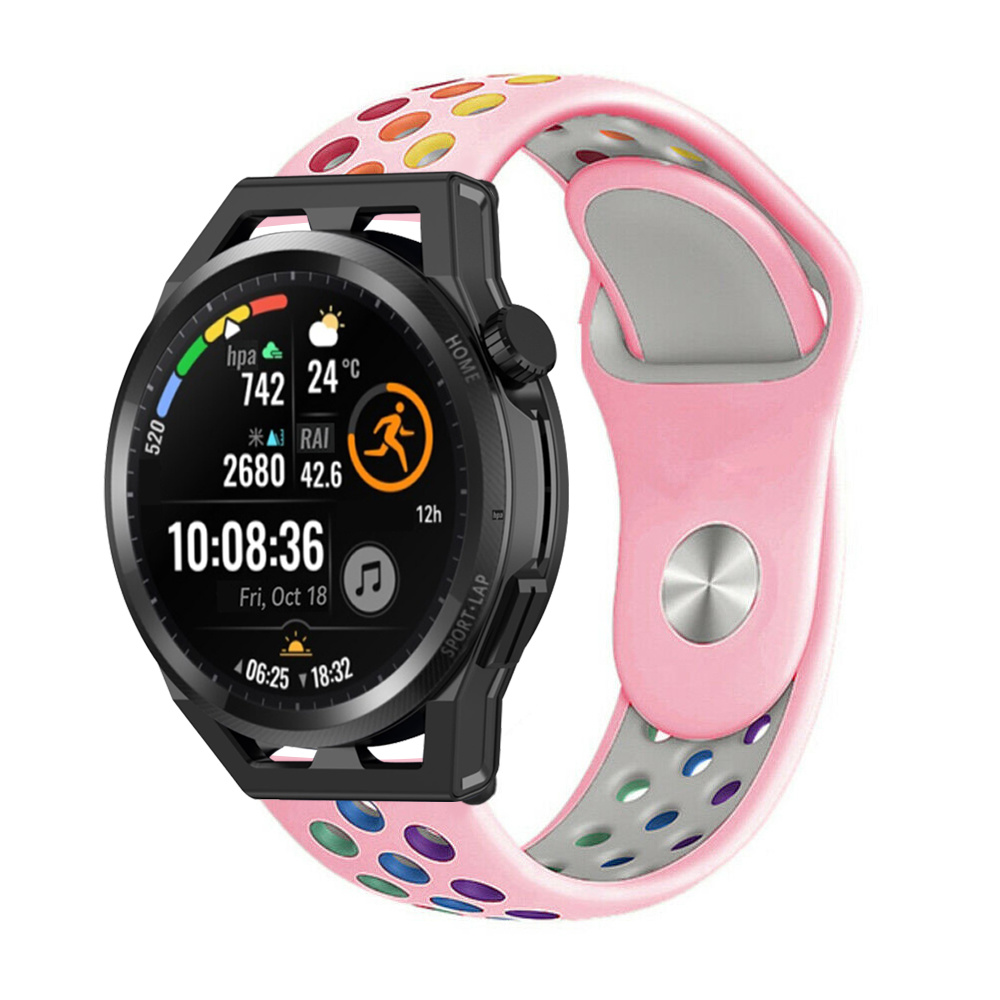 Strap-it Huawei Watch GT Runner sport band (roze kleurrijk)