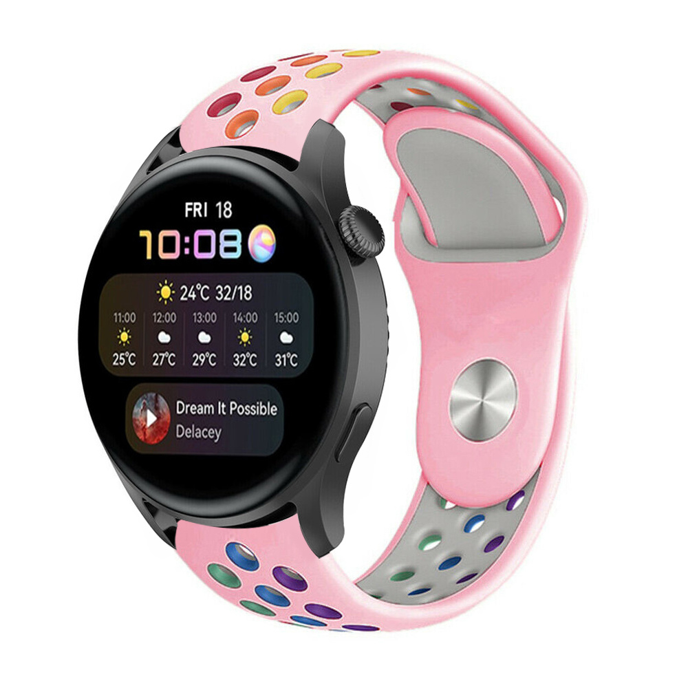 Strap-it Huawei Watch 3 (Pro) sport band (roze kleurrijk)