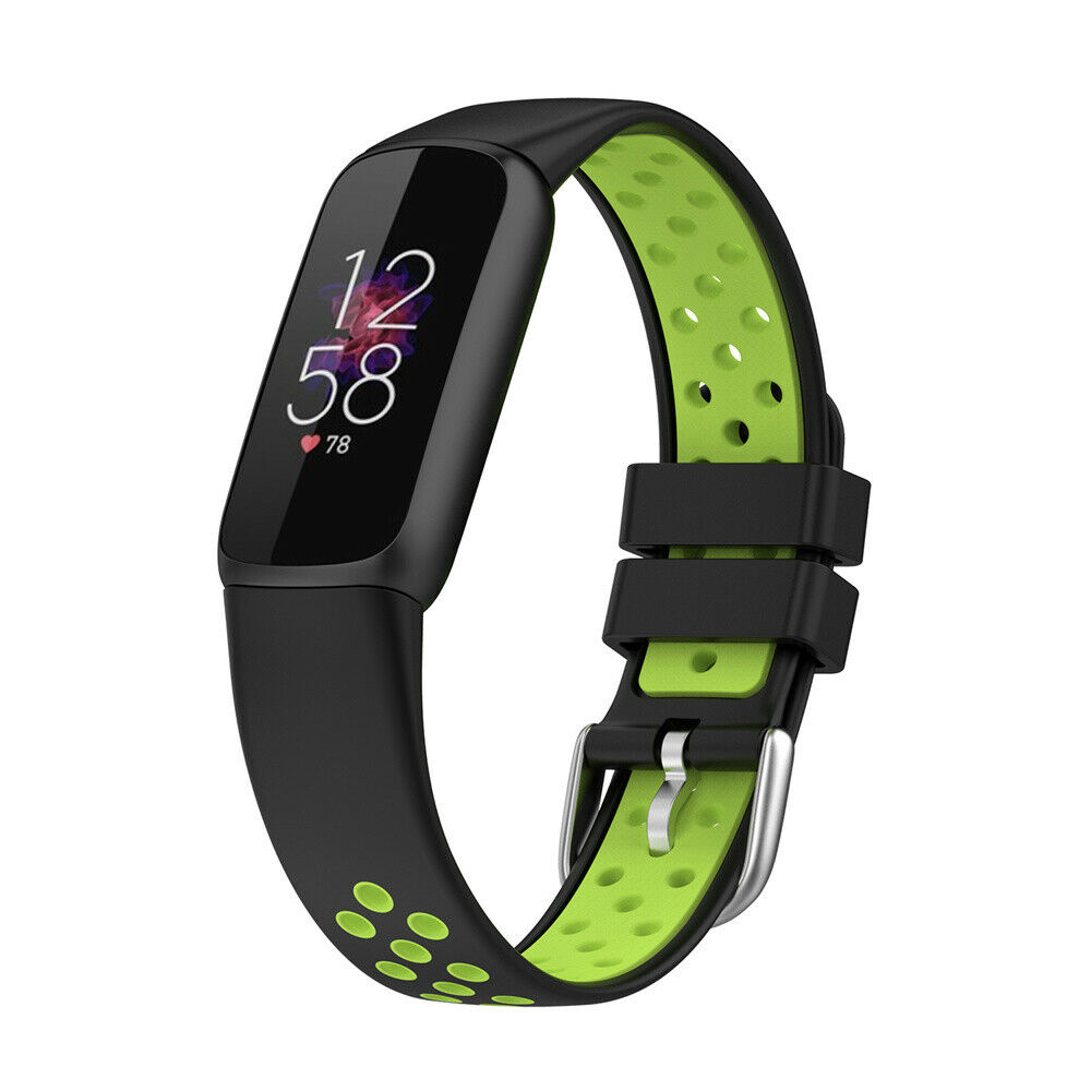 Strap-it Fitbit Luxe sport band (zwart/groen)