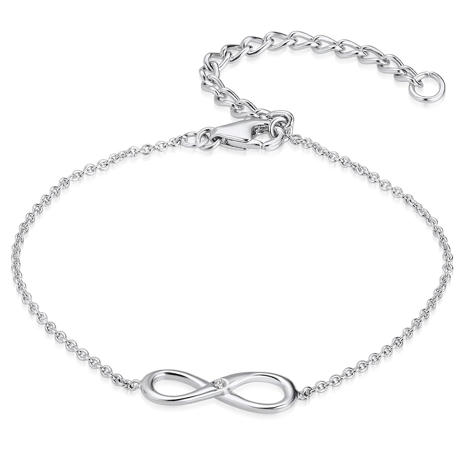 Lulu & Jane Armband Infinity Sterling zilver Diamant in Roségoud