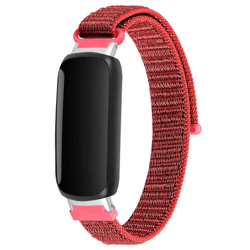 Strap-it Fitbit Inspire 3 nylon bandje (rood)