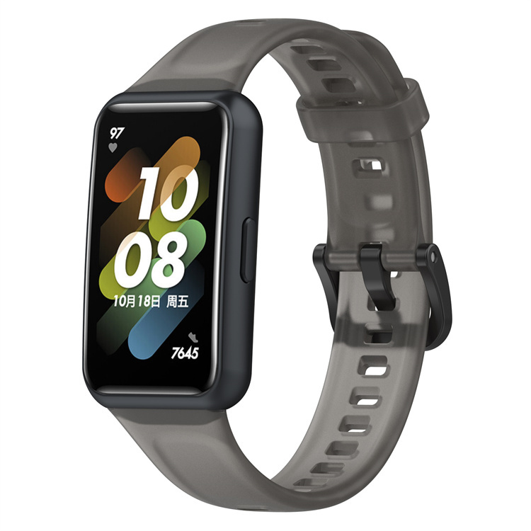 Strap-it Huawei Band 7 siliconen bandje (transparant-zwart)