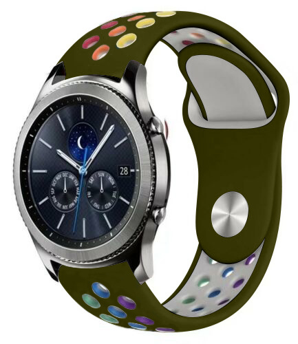 Strap-it Samsung Gear S3 sport band (legergroen kleurrijk)