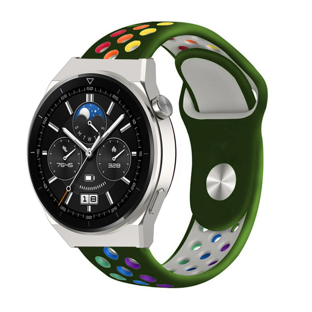 Strap-it Huawei Watch GT 3 Pro 46mm sport band (legergroen kleurrijk)