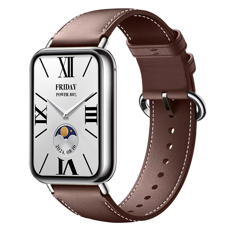 Strap-it Xiaomi Smart Band 9 Pro leren bandje (donkerbruin)