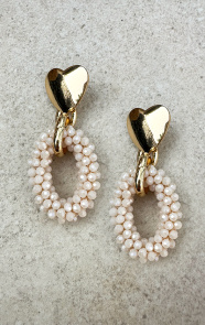 The Musthaves Lovely Beads Oorbellen Ecru
