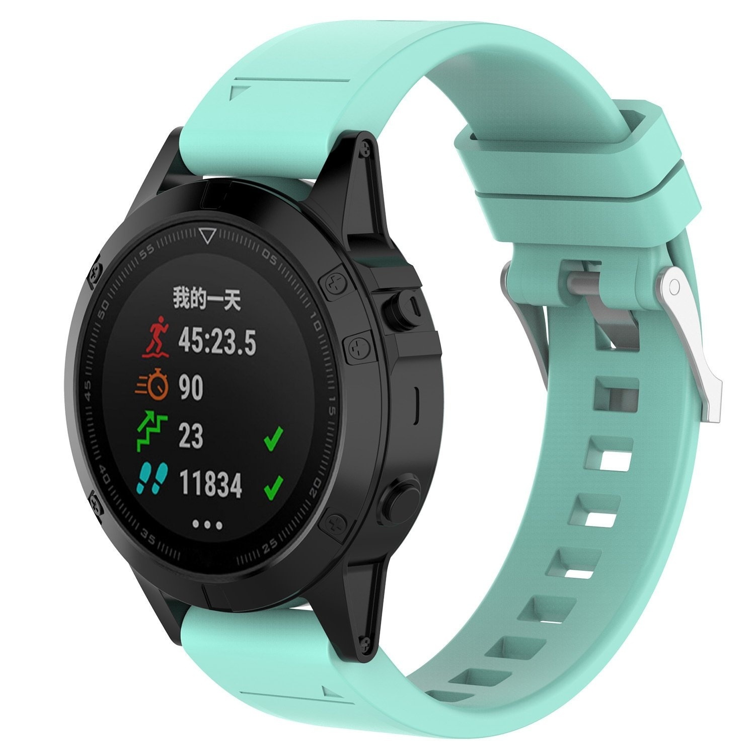 Strap-it Garmin MARQ glossy silicone band (aqua)