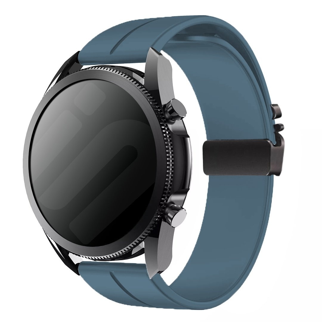 Strap-it Amazfit Bip 6 siliconen band met P-buckle (grijsblauw)