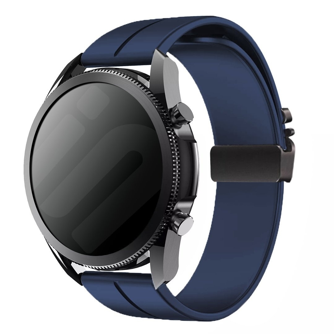 Strap-it Amazfit Bip 6 siliconen band met P-buckle (donkerblauw)
