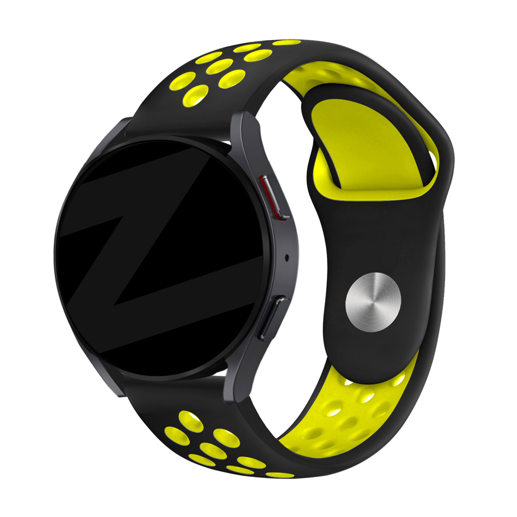 Bandz Amazfit Bip 6 sport band 'Deluxe' (zwart/geel)