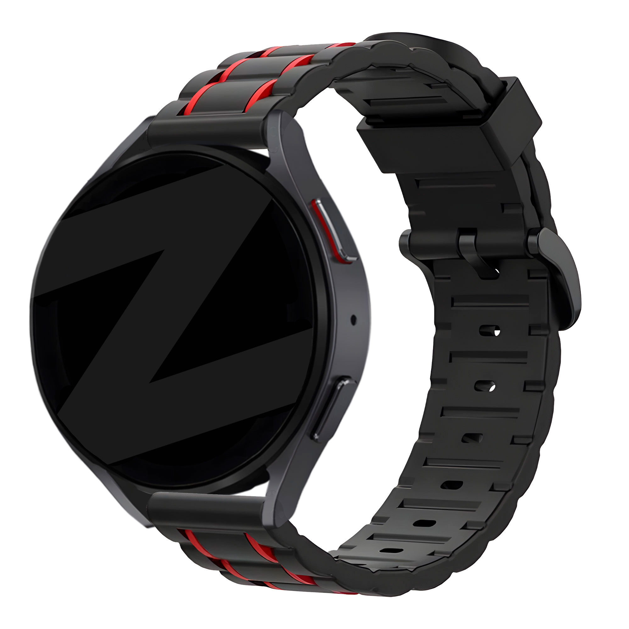 Bandz Amazfit Bip 6 sport band gestreept (zwart/rood)