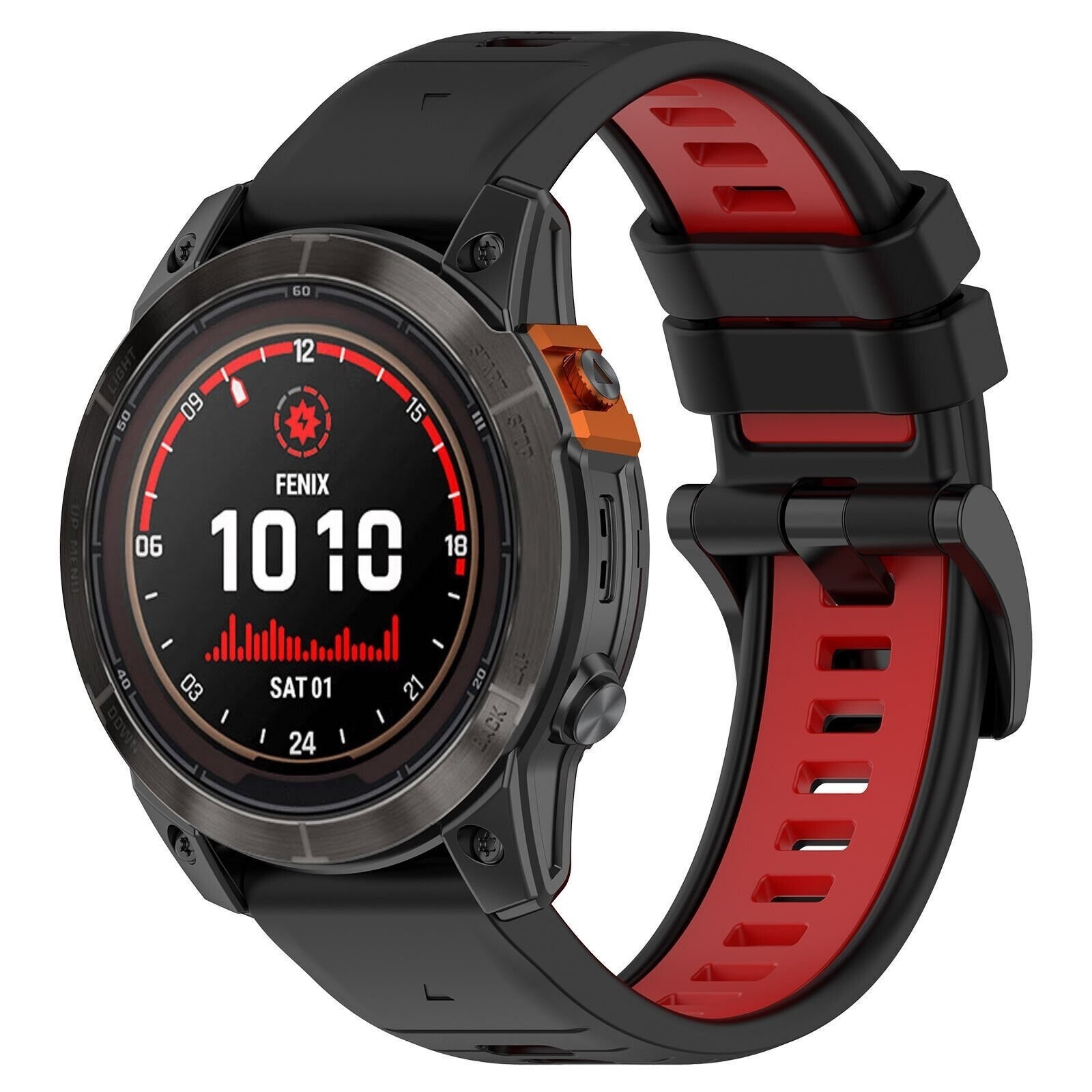 Strap-it Garmin MARQ sport gesp band (zwart/rood)