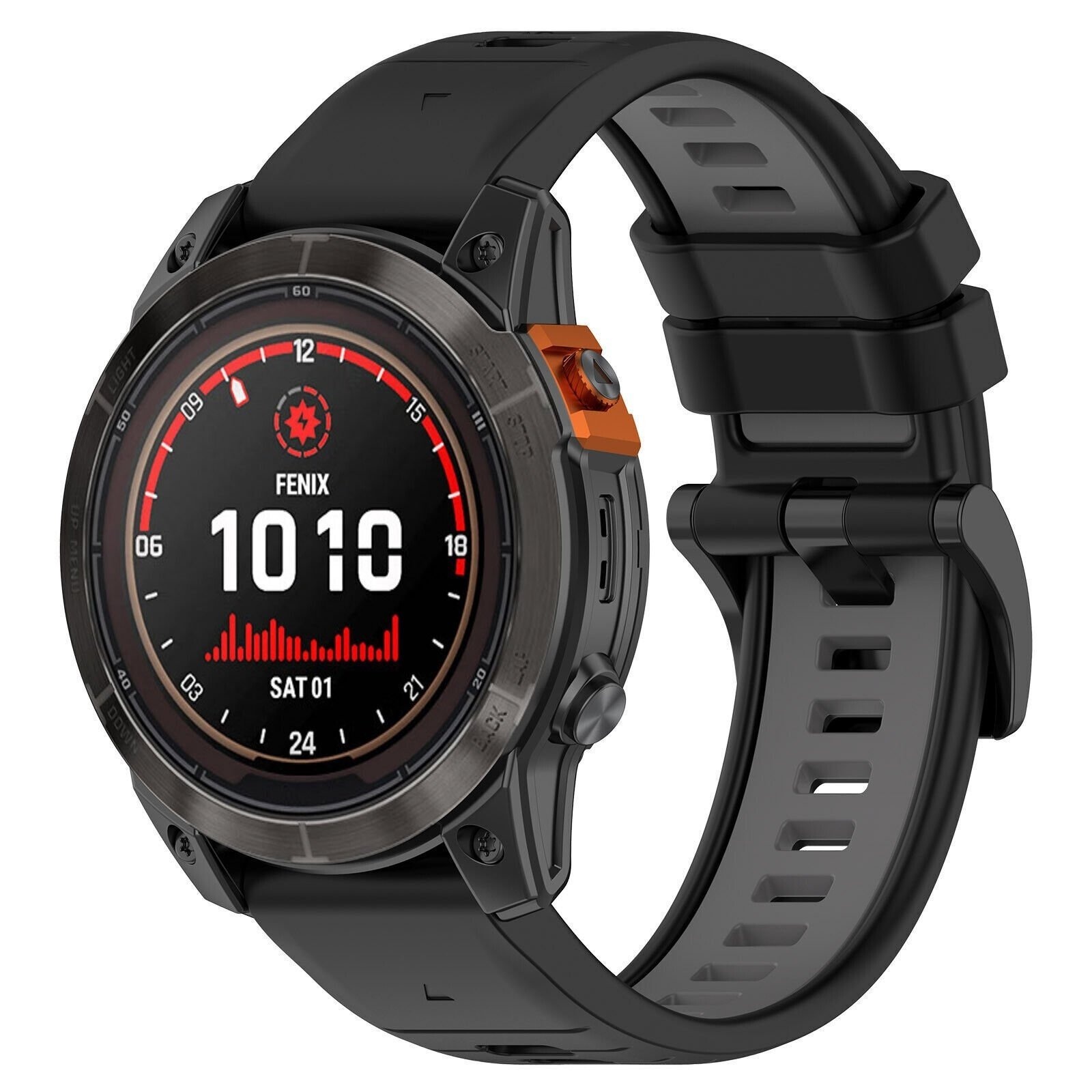 Strap-it Garmin MARQ sport gesp band (zwart/grijs)
