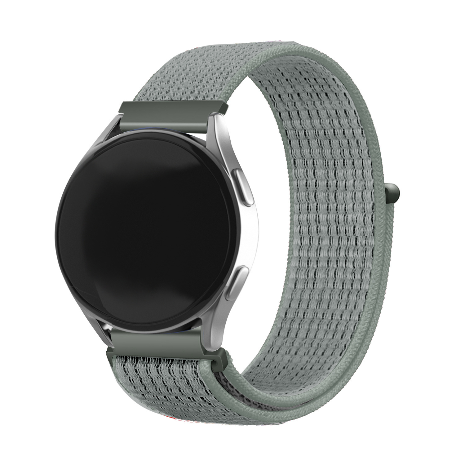 Strap-it Amazfit Bip 6 nylon bandje (grijs-groen)