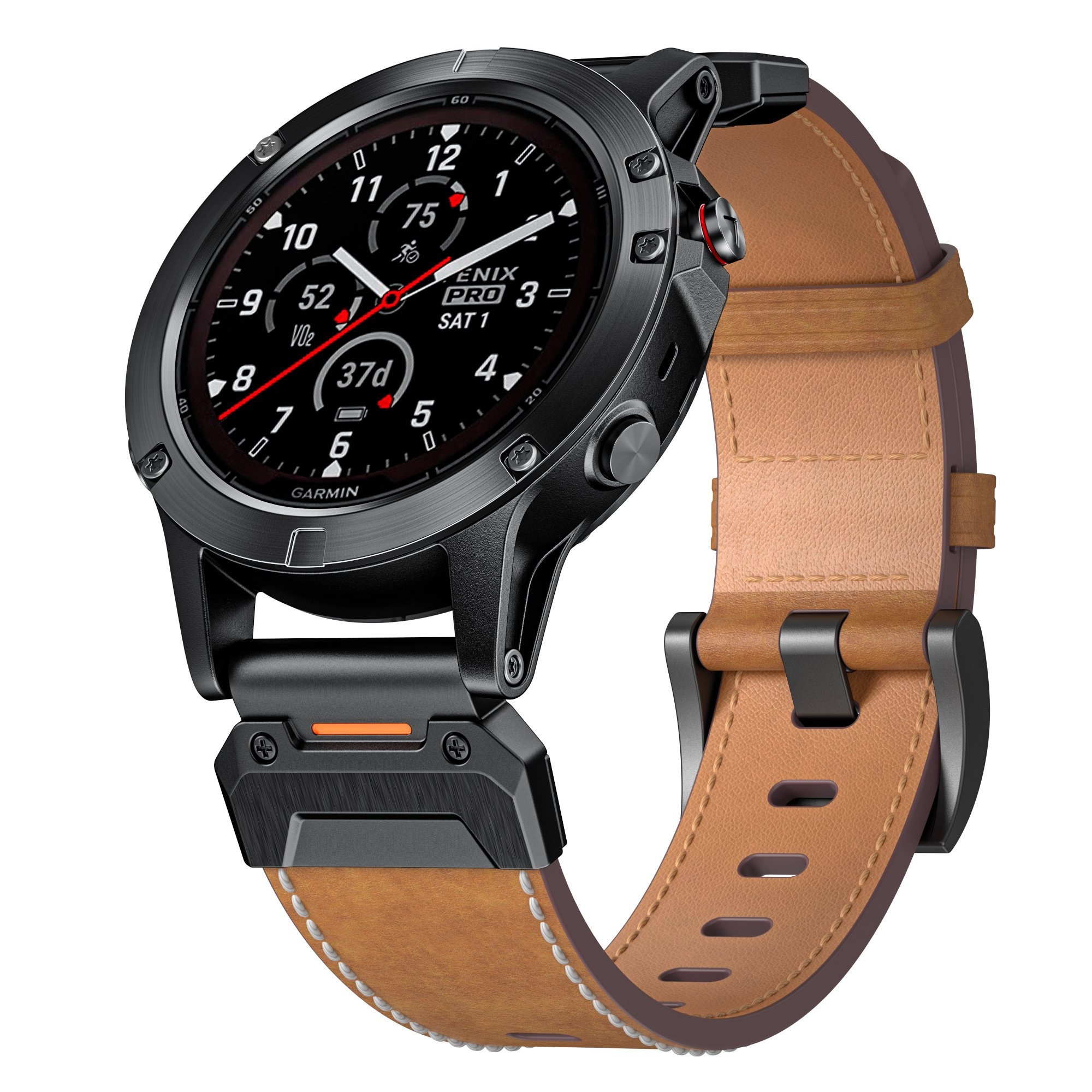 Strap-it Garmin Forerunner 945 genuine leren bandje (bruin)