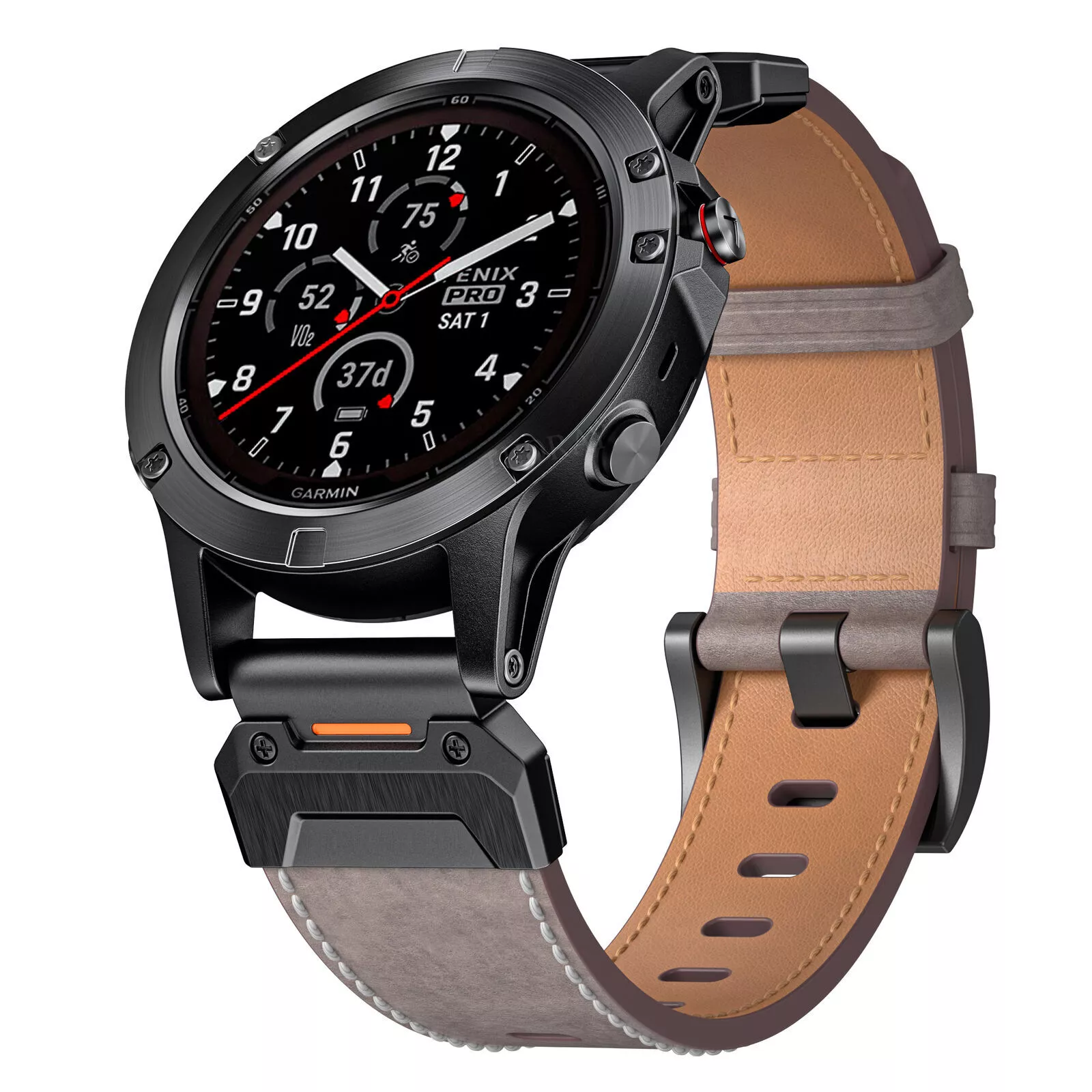 Strap-it Garmin MARQ genuine leren bandje (grijs)