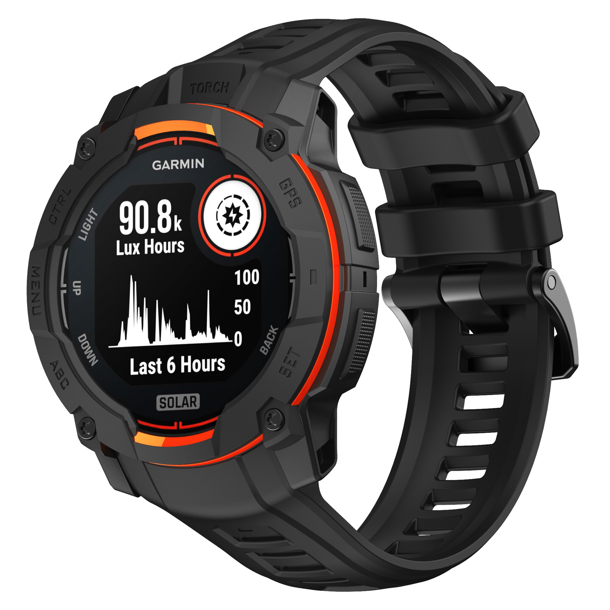 Strap-it Garmin Instinct 3 - 45mm silicone band 'perfect fit' (zwart)