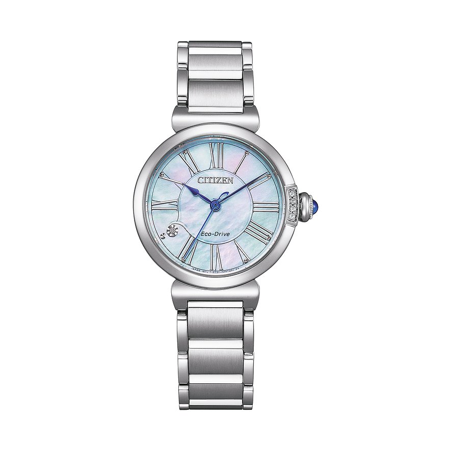 Citizen Solarhorloge EM1060-87N Polshorloge, dameshorloge, roestvrijstalen armband, saffierglas