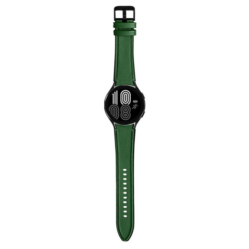 Strap-it Samsung Galaxy Watch 7 - 44mm hybrid leren bandje (groen)
