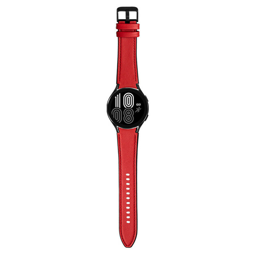 Strap-it Samsung Galaxy Watch 7 - 44mm hybrid leren bandje (rood)