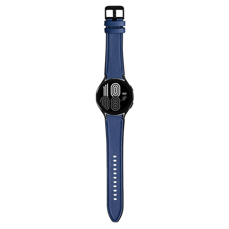 Strap-it Samsung Galaxy Watch 7 - 40mm hybrid leren bandje (donkerblauw)
