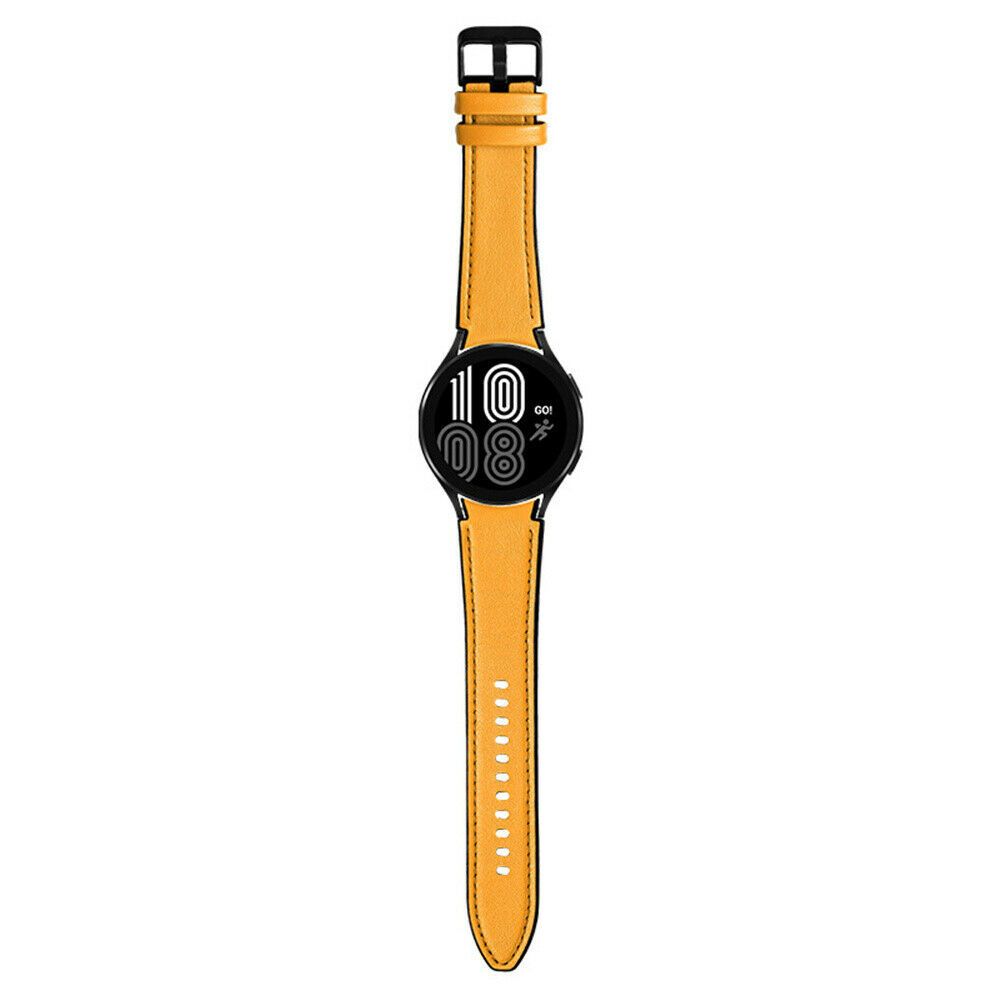 Strap-it Samsung Galaxy Watch 7 - 40mm hybrid leren bandje (geel)