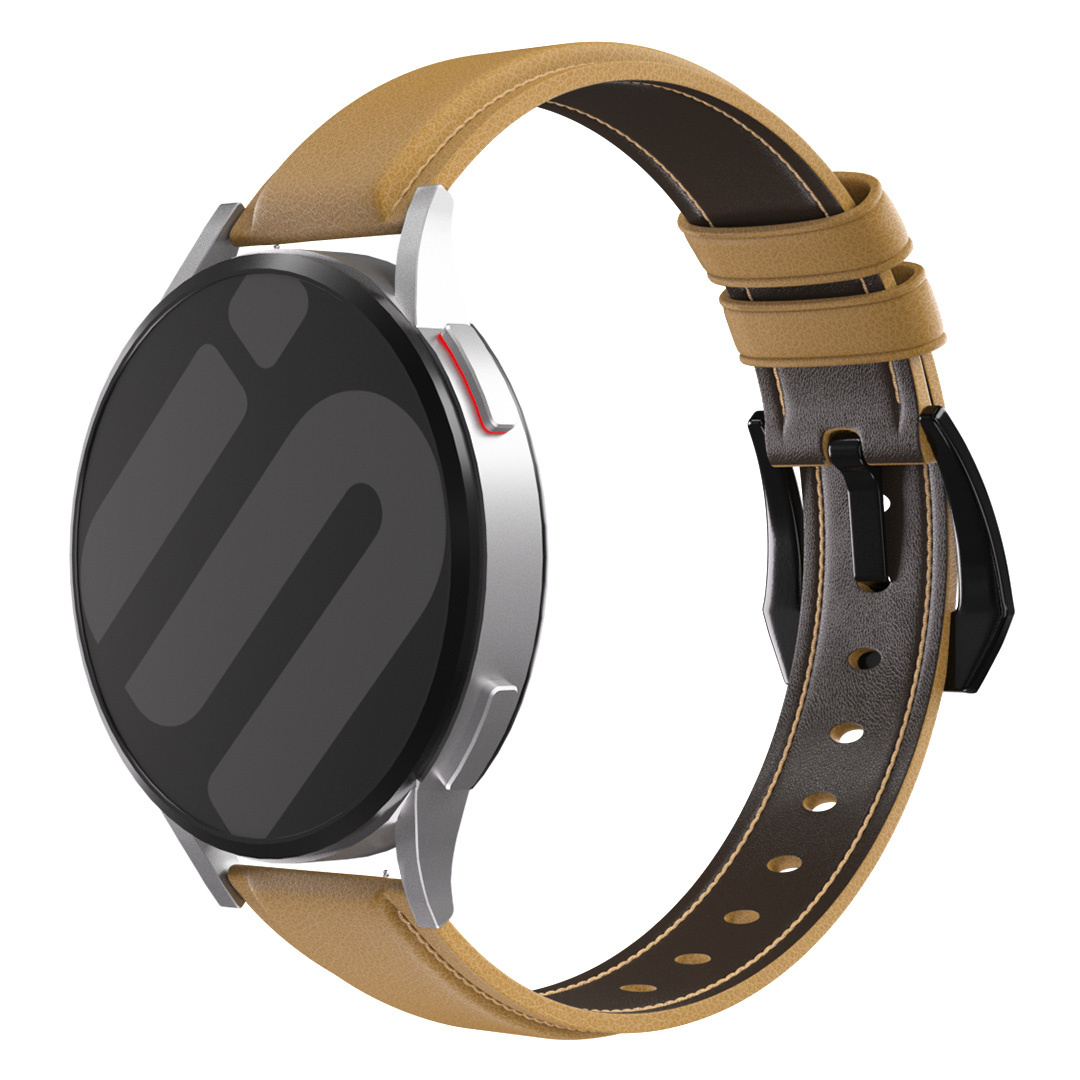 Strap-it Samsung Galaxy Watch 7 - 44mm leren bandje (beige)