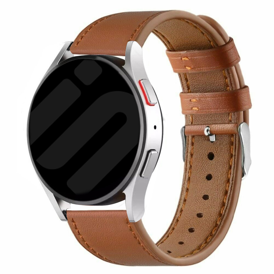Strap-it Samsung Galaxy Watch 7 - 44mm leren bandje (strak bruin)