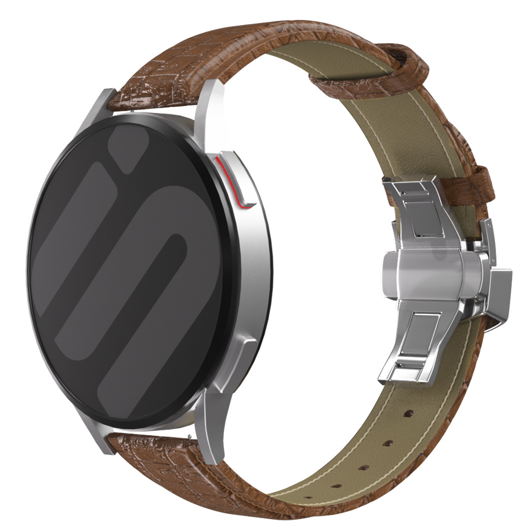 Strap-it Samsung Galaxy Watch 7 - 44mm luxe leren bandje (bruin)