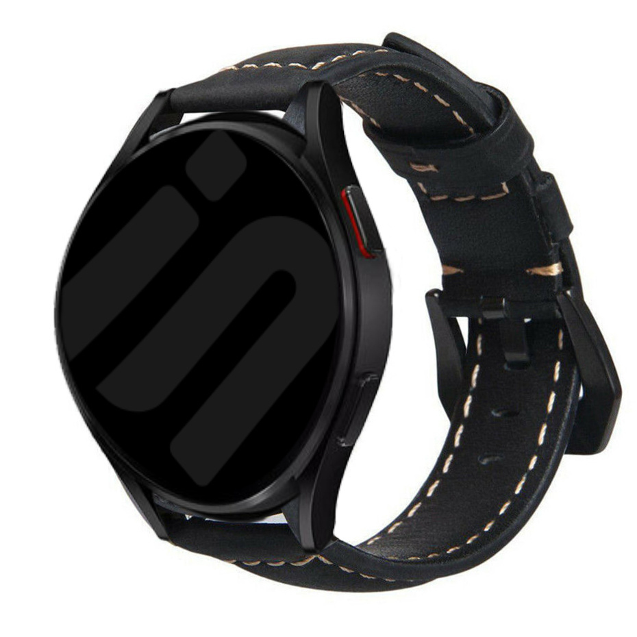 Strap-it Samsung Galaxy Watch 7 - 40mm leren bandje (zwart)