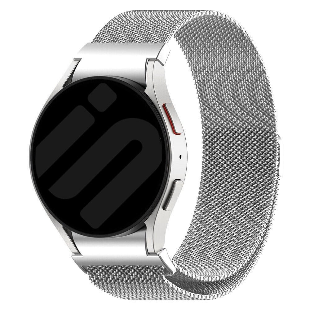 Strap-it Samsung Galaxy Watch 7 44mm 'One push' Milanese band (zilver)