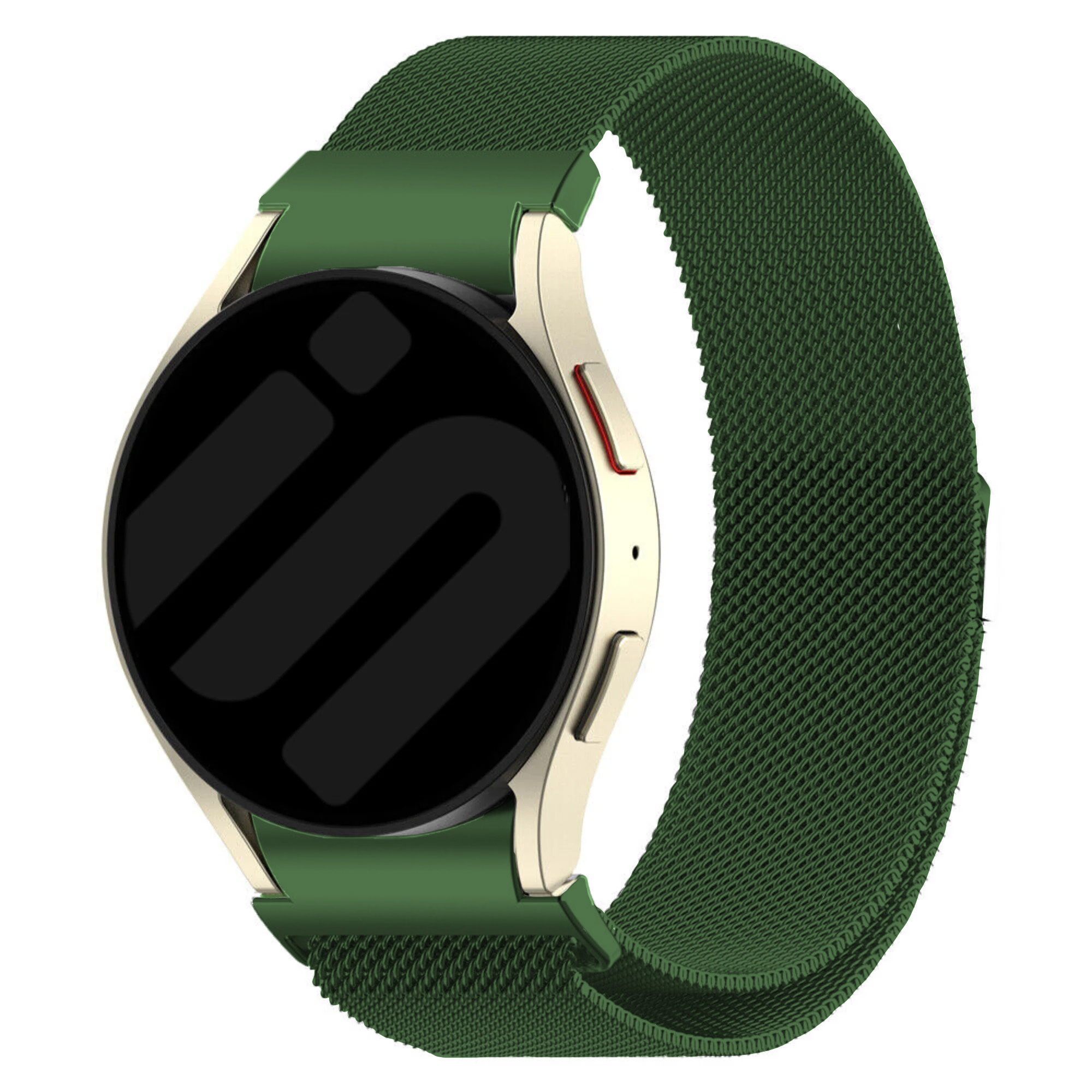 Strap-it Samsung Galaxy Watch 7 44mm 'One push' Milanese band (groen)