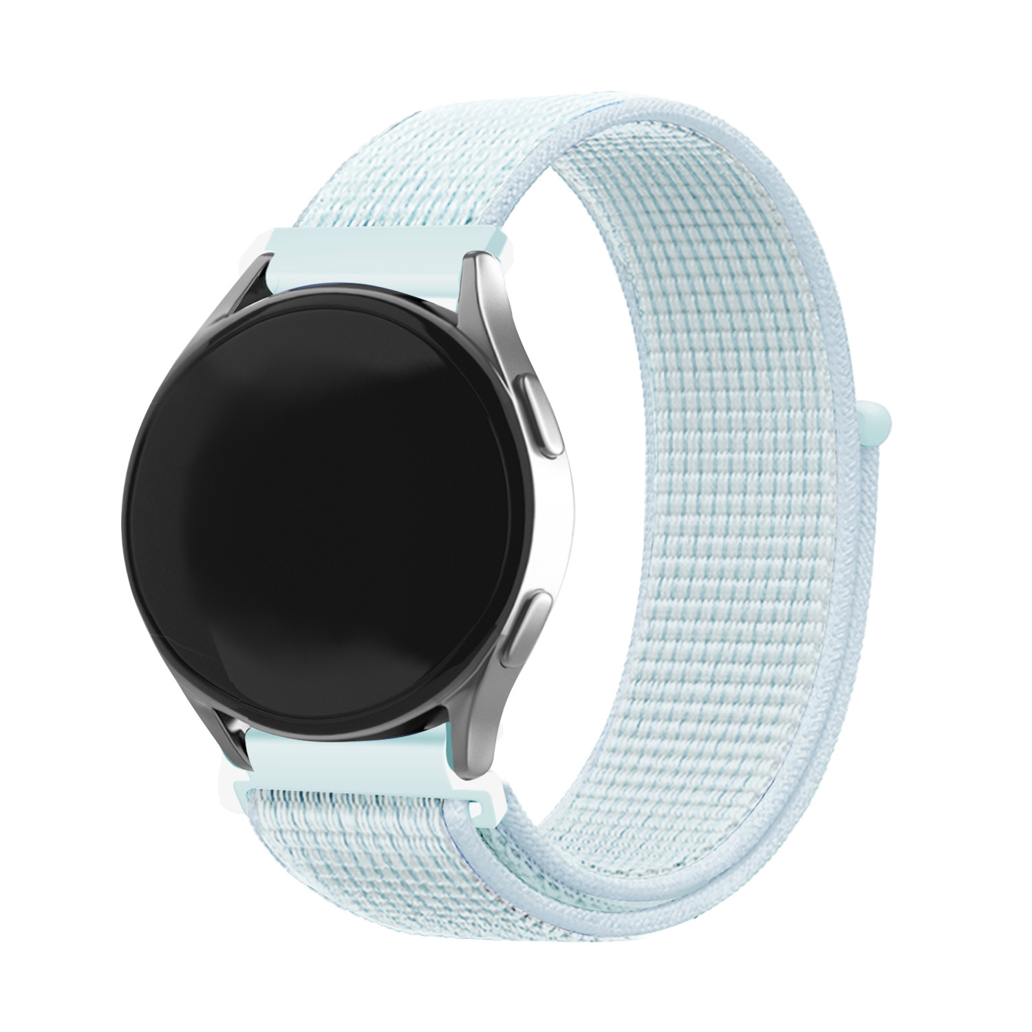 Strap-it Samsung Galaxy Watch 7 - 44mm nylon band (licht cyaan)
