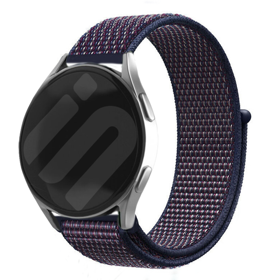 Strap-it Samsung Galaxy Watch 7 - 40mm nylon band (paars/blauw)