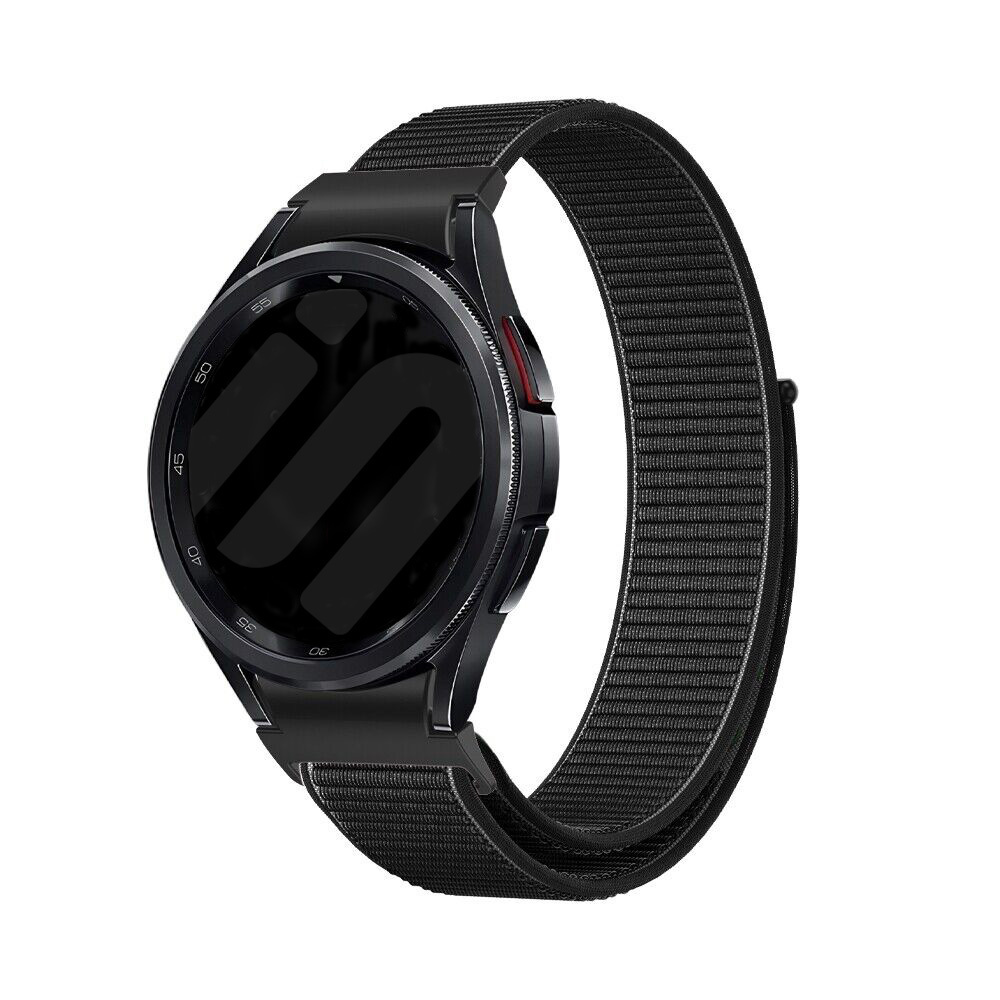 Strap-it Samsung Galaxy Watch 7 44mm 'One push' nylon band (zwart)