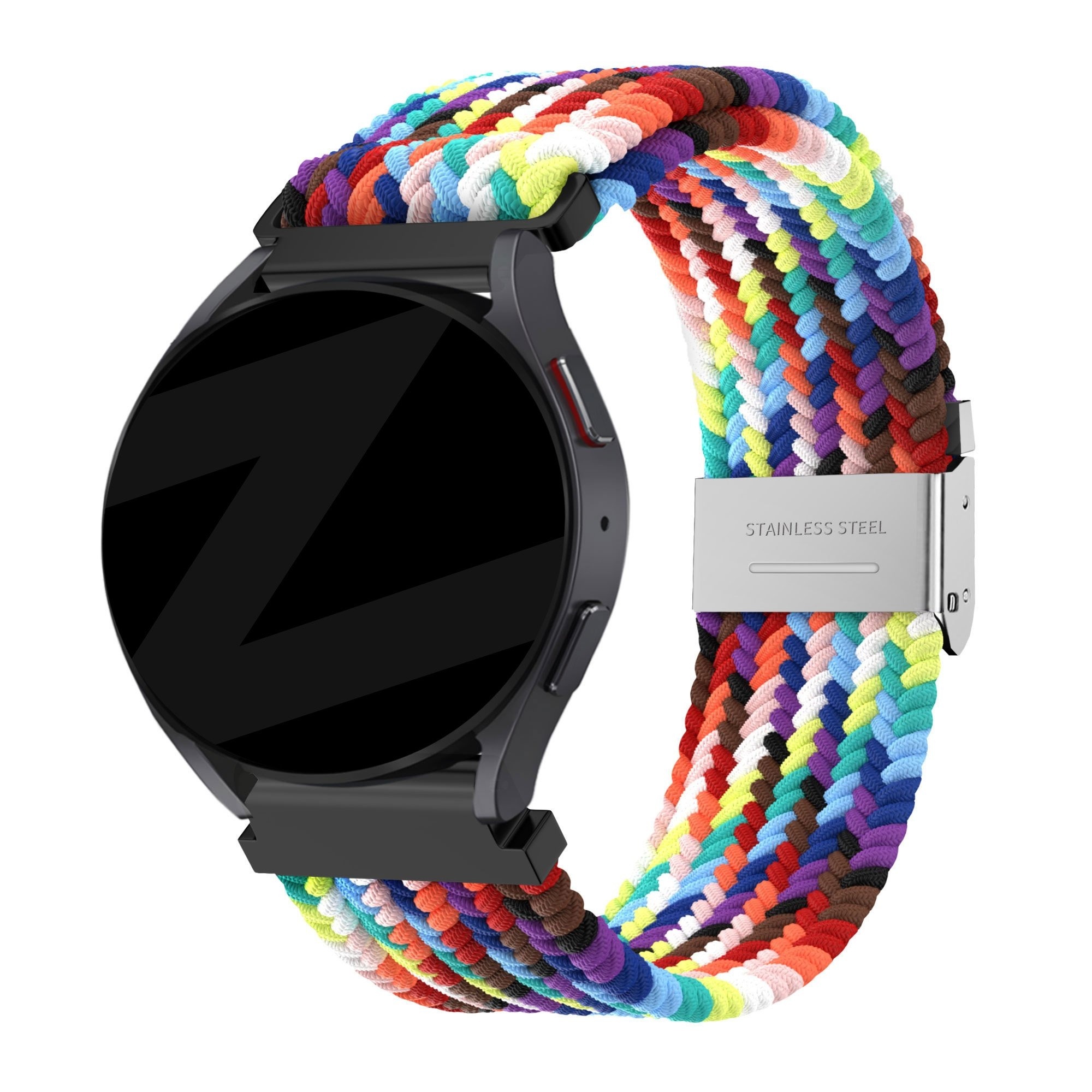 Bandz Samsung Galaxy Watch 7 - 40mm gevlochten nylon band (regenboog)