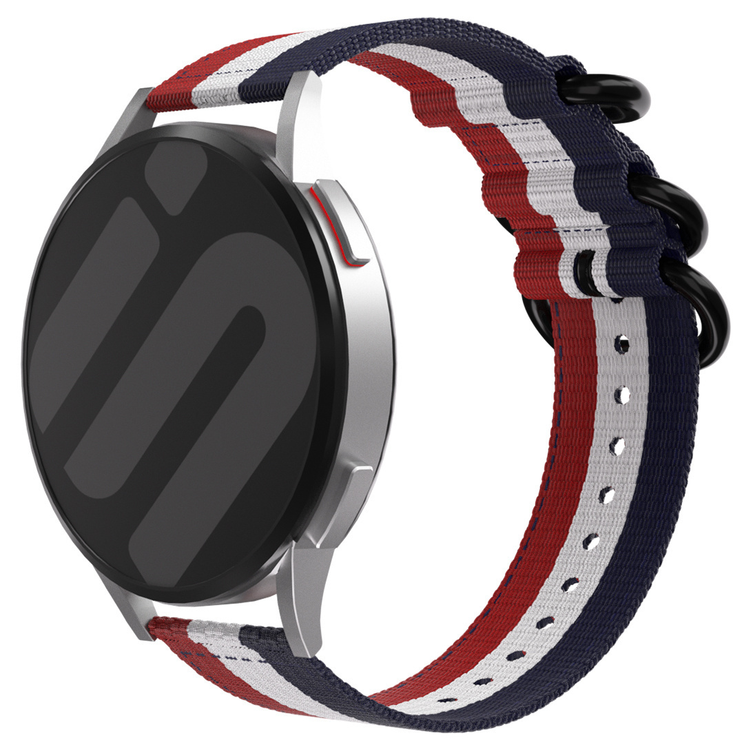 Strap-it Samsung Galaxy Watch 7 - 44mm nylon gesp band (3-kleurig)
