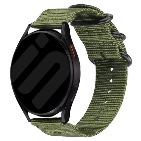 Strap-it Samsung Galaxy Watch 7 - 44mm nylon gesp band (groen)
