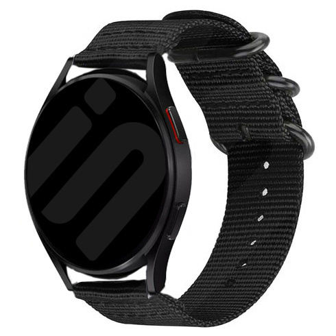 Strap-it Samsung Galaxy Watch 7 - 44mm nylon gesp band (zwart)
