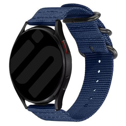 Strap-it Samsung Galaxy Watch 7 - 40mm nylon gesp band (blauw)