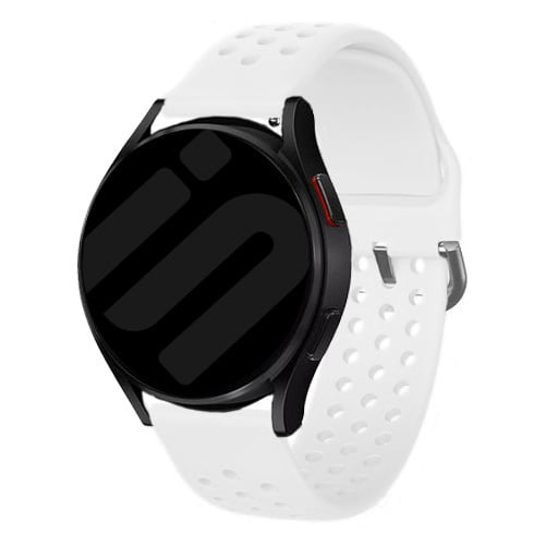 Strap-it Samsung Galaxy Watch 7 - 44mm siliconen bandje met gaatjes (wit)