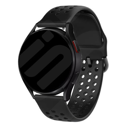 Strap-it Samsung Galaxy Watch 7 - 44mm siliconen bandje met gaatjes (zwart)